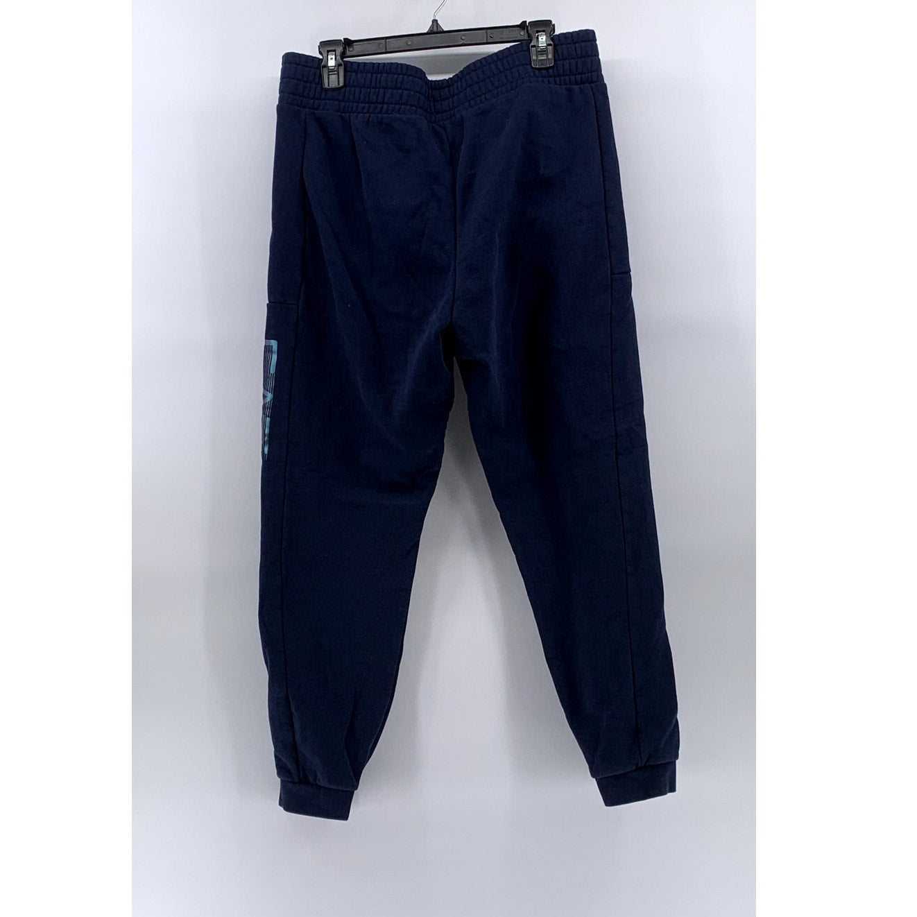 EA7 EMPORIO ARMANI Men's Navy Blue Pull-On Logo Sweatpants SZ L