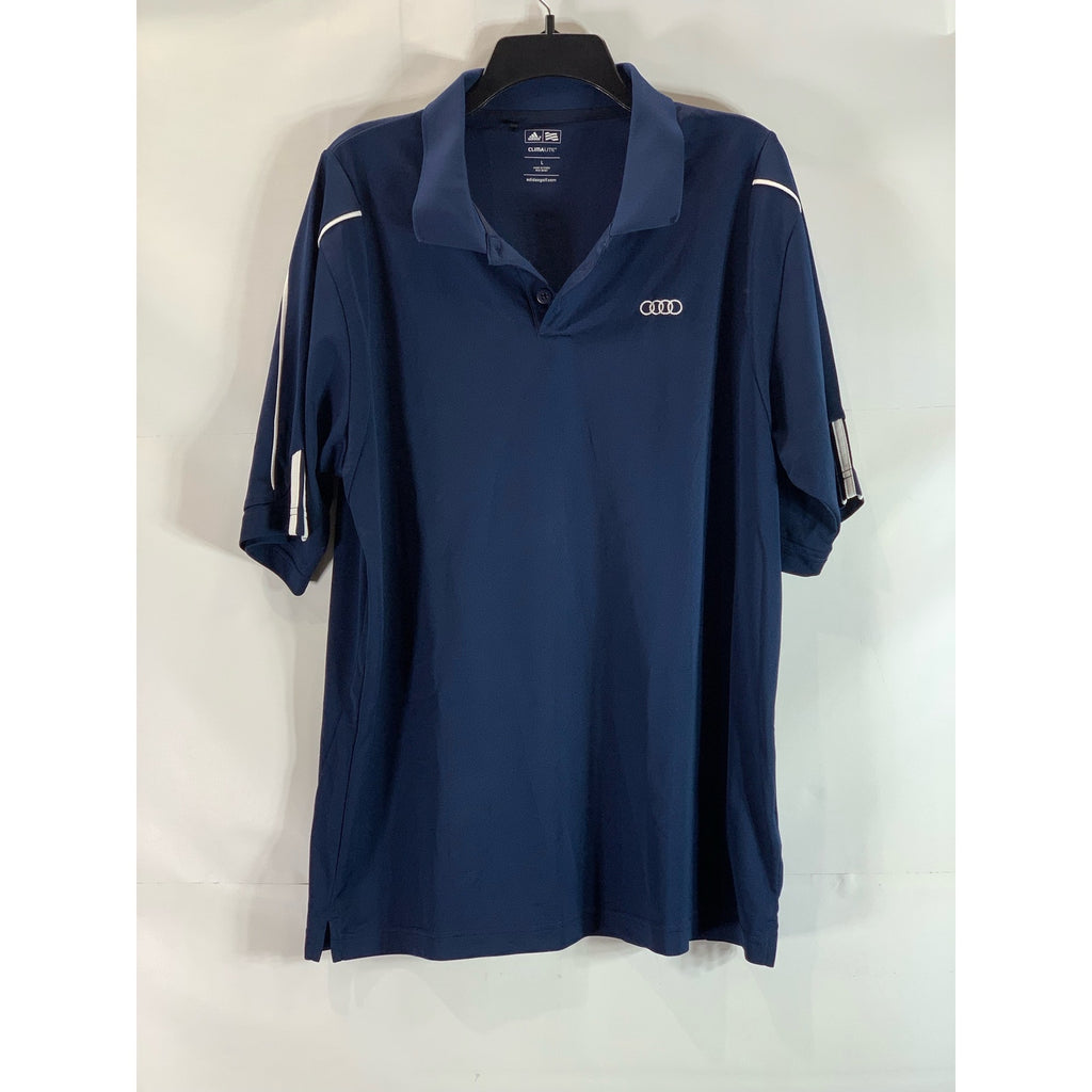 ADIDAS Men's Navy Climalite Standard-Fit Short Sleeve Golf Polo SZ L