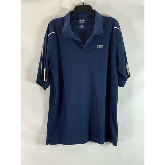 ADIDAS Men's Navy Climalite Standard-Fit Short Sleeve Golf Polo SZ L