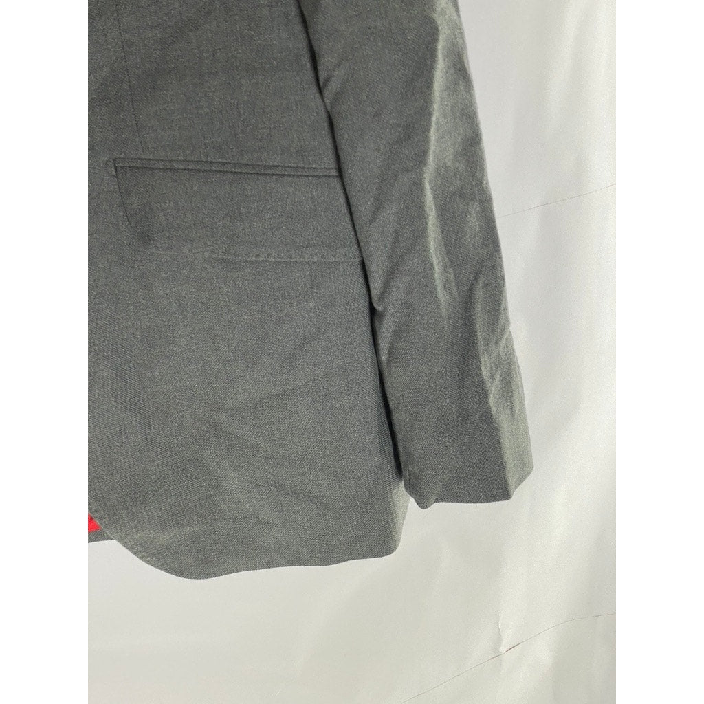 EL GANSO Men's Gray Two-Button Elbow Patch Regular-Fit Blazer SZ 52(US42)