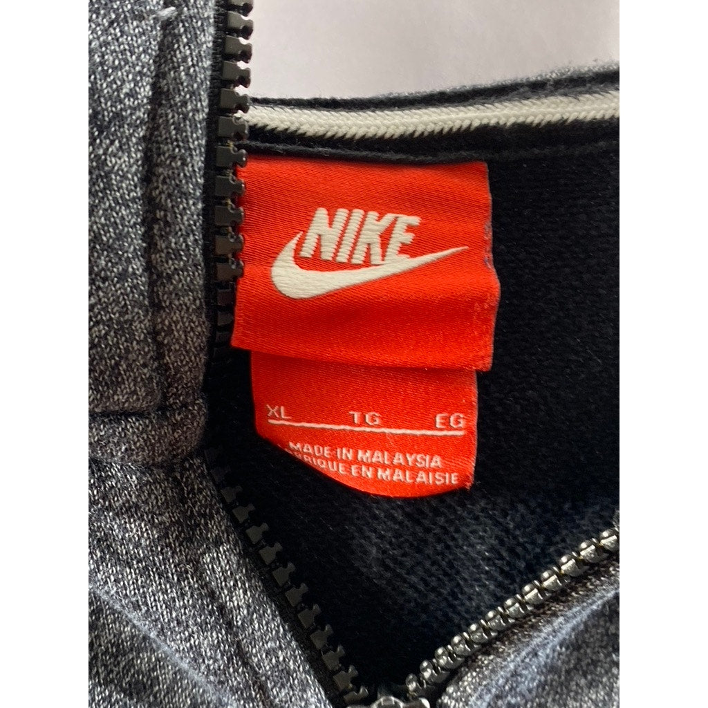 NIKE Men's Blue-Gray Marled Hooded Zip-Up Sweater SZ XL