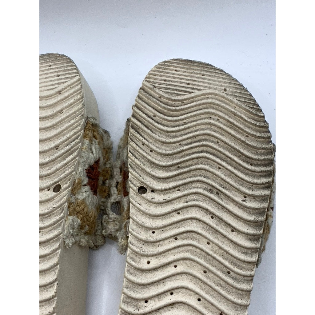 DIRTY LAUNDRY Women's Beige Knit Worble Slip-On Wedge Sandals SZ 7