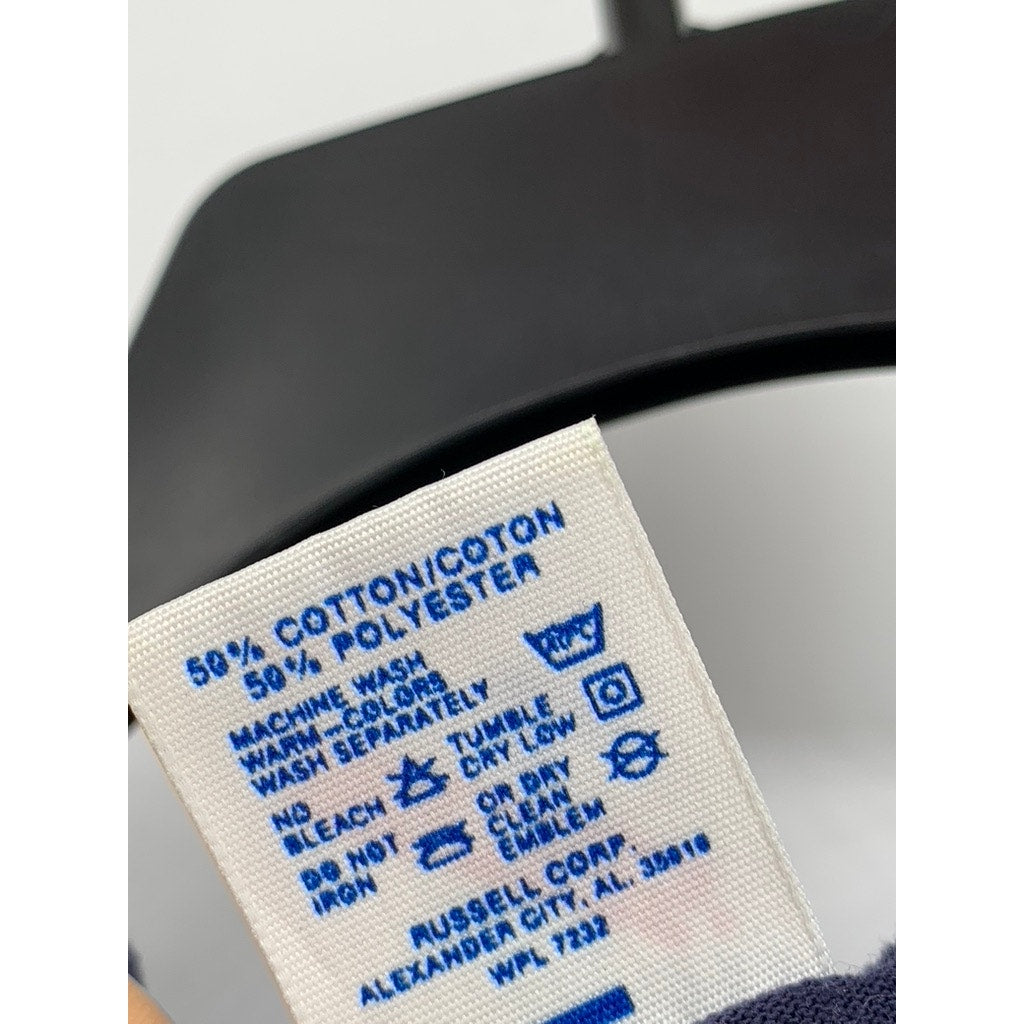 JERZEES Men's Vintage Navy Crewneck Short Sleeve Graphic T-Shirt SZ M