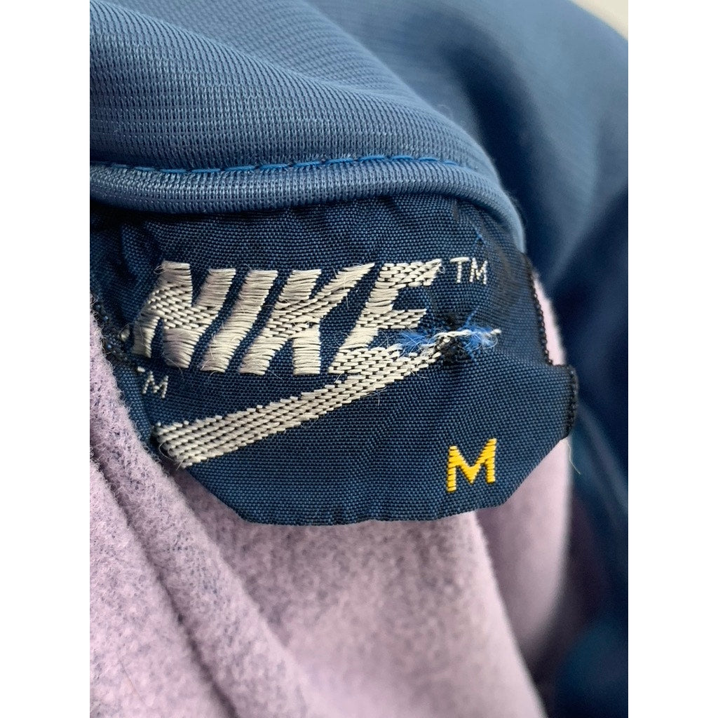 NIKE Men's Vintage 80's Blue Stand Collar Long Sleeve Zip-Up Track Jacket SZ M