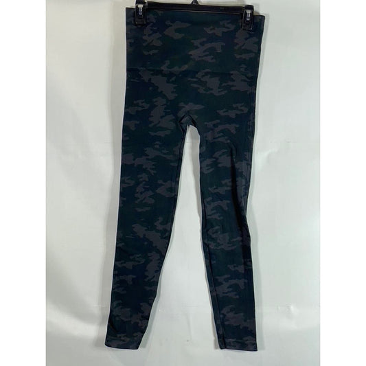 SPANX Women's Black Camo Stretch EcoCare Seamless Pull-On Leggings SZ L