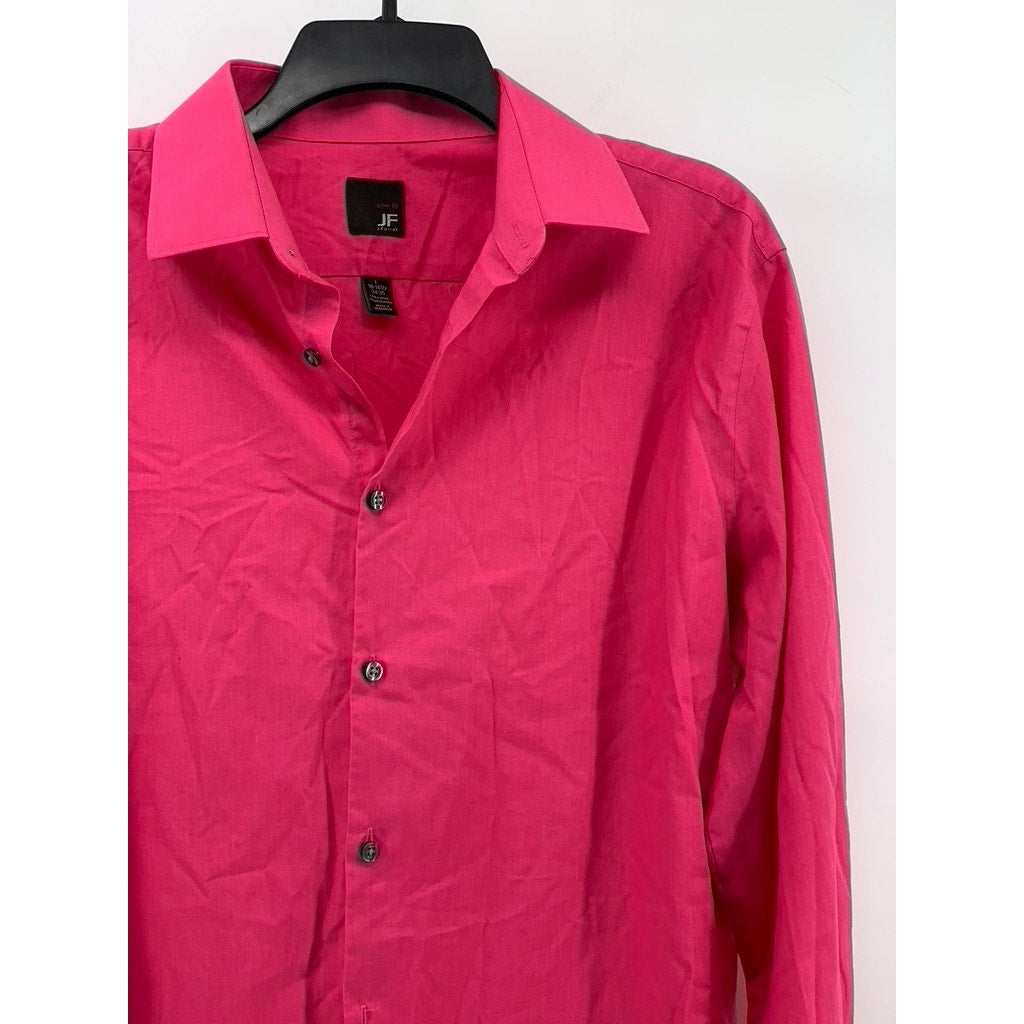 JF J, FERRAR Men's Fuschia Slim-Fit Button-Up Long Sleeve Shirt SZ L(16-16.5)