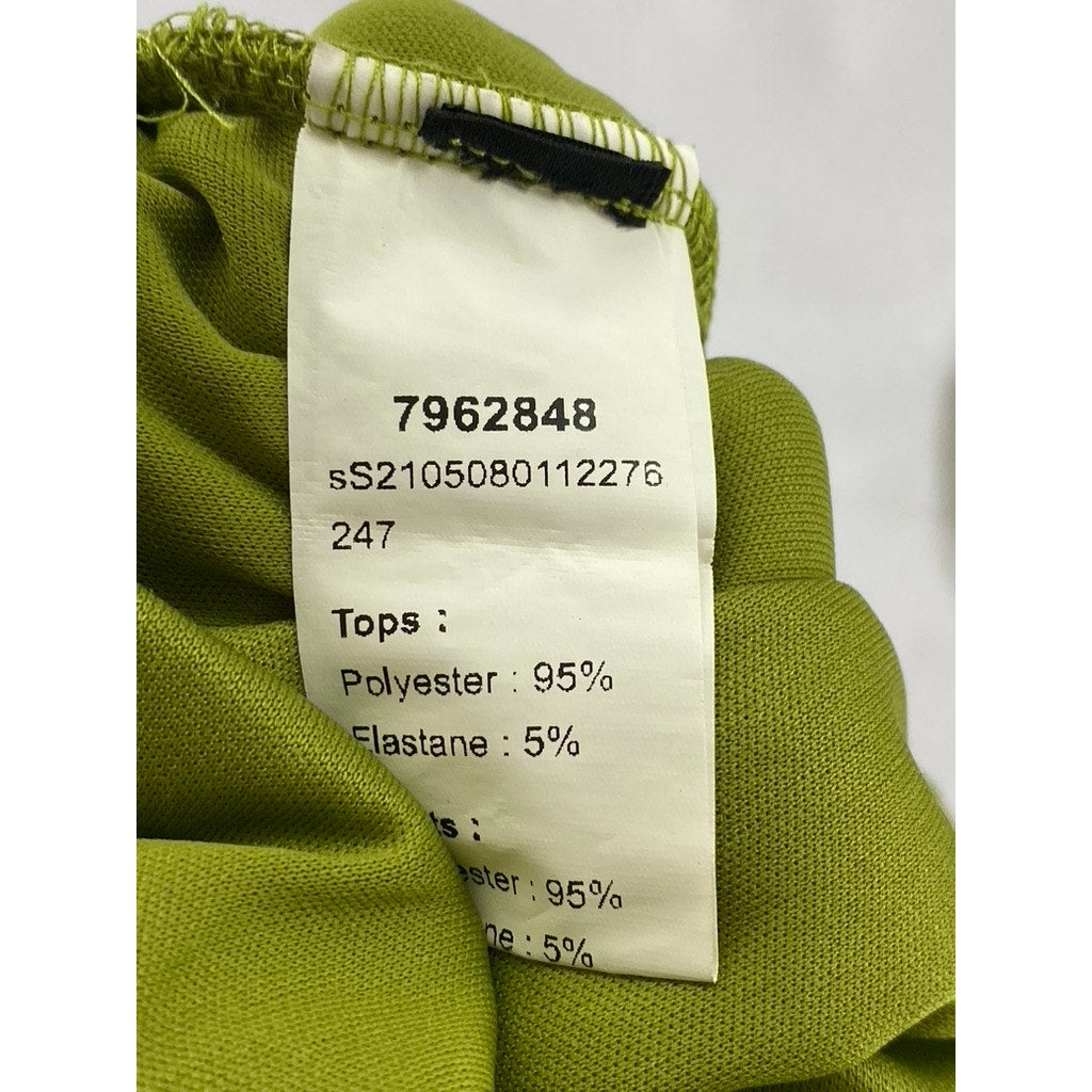 UNBRANDED Women’s Green Textured Side Slit Bodycon Knot Detail Midi Skirt SZ S