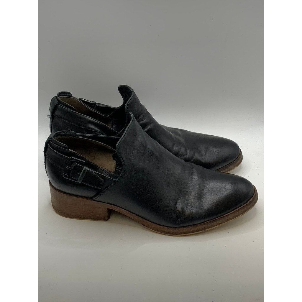 3.1 PHILLIP LIM Women's Black Leather Block Heel Ankle Boots SZ 38(8)