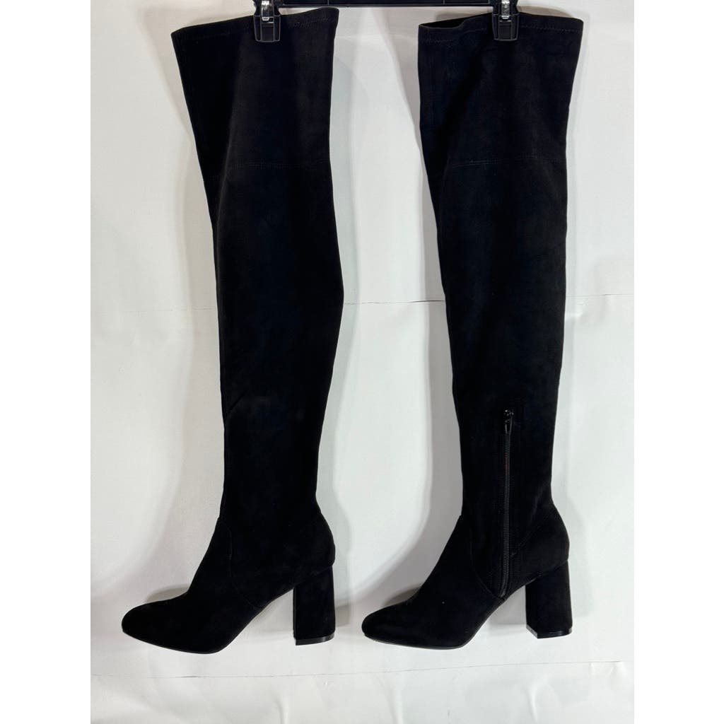 MIA Women's Black Stretch Faux Suede Beleza Tall Over-The-Knee Heeled Boot SZ7.5