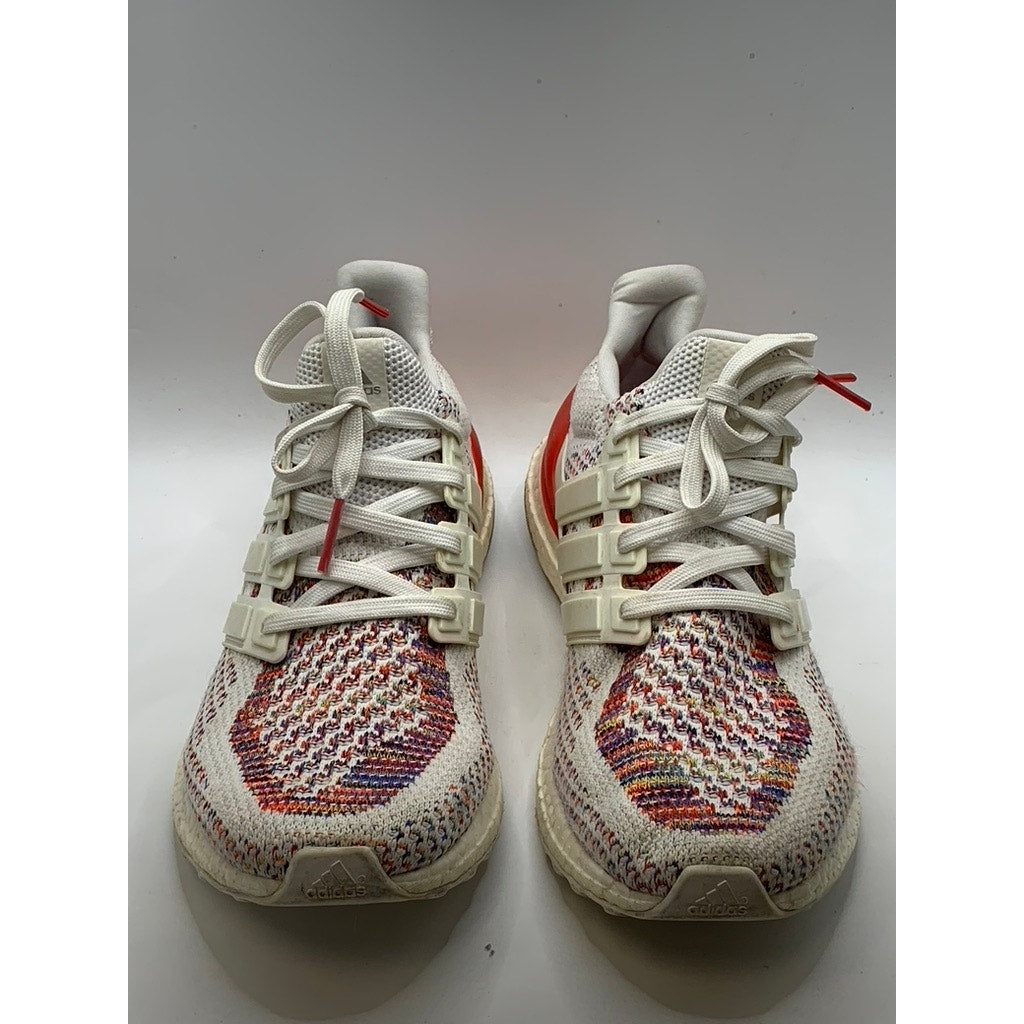 ADIDAS Men's White-Multi Knit Ultra Boost Sneakers SZ 9