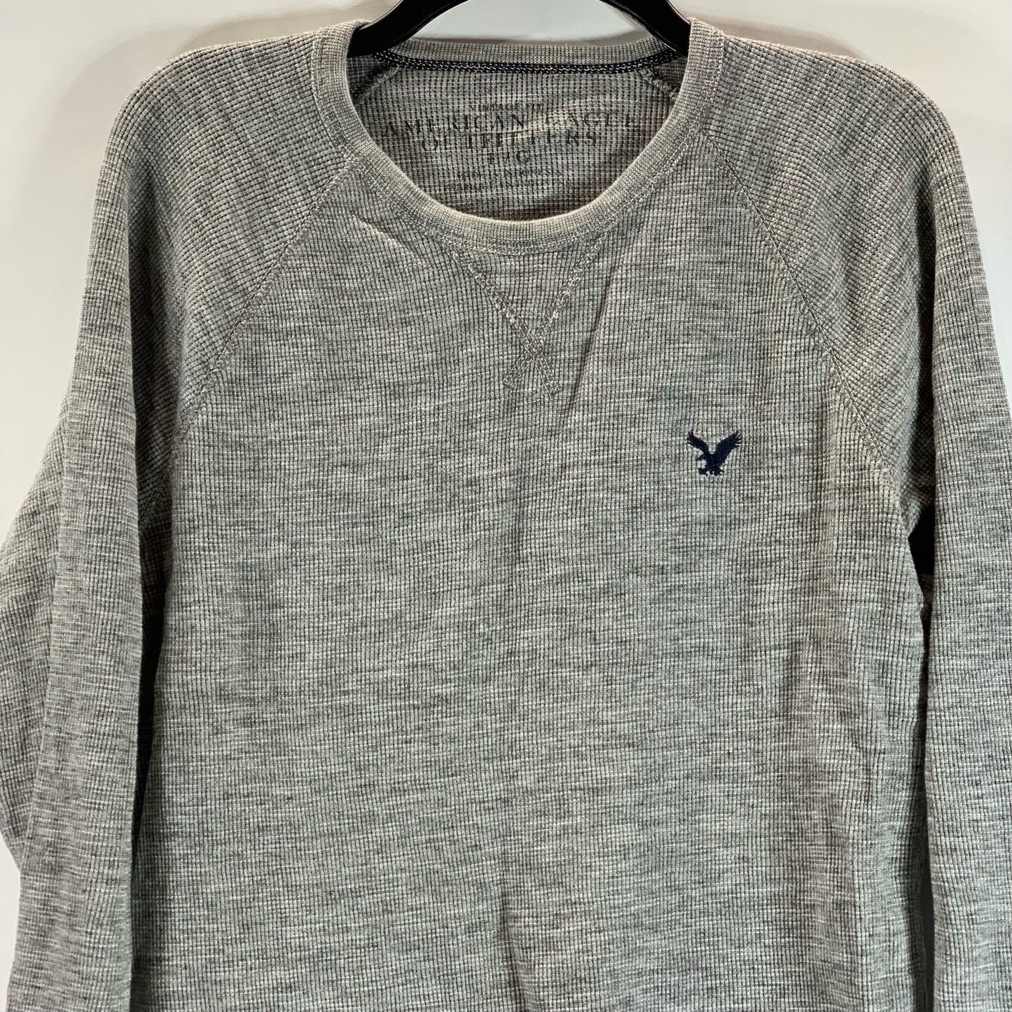 AMERICAN EAGLE OUTFITTERS Men's Gray Crewneck Vintage-Fit Thermal Shirt SZ L