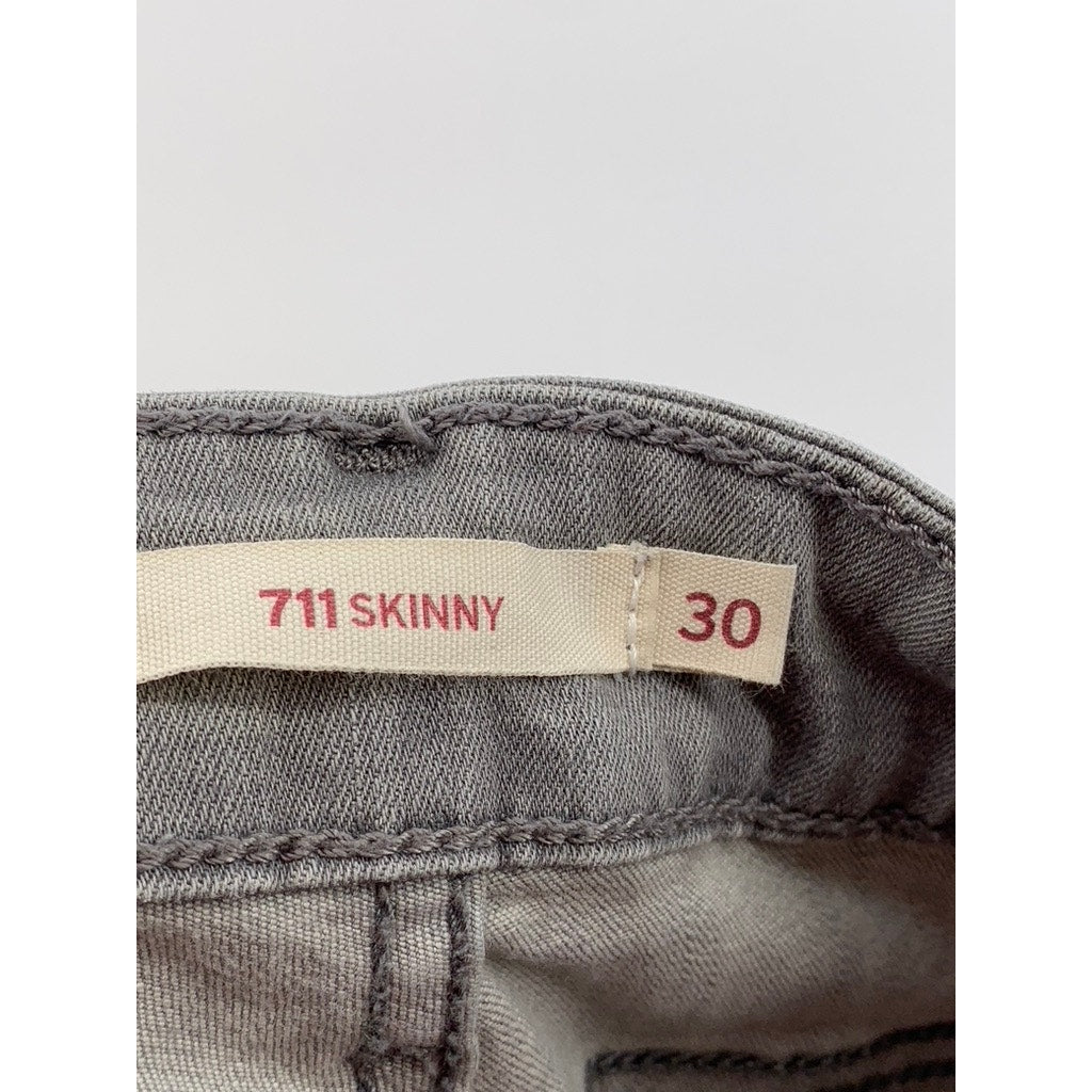 LEVI'S Men's Grey 711 Skinny Cotton Blend 5 Pocket Denim Jeans SZ 30x30