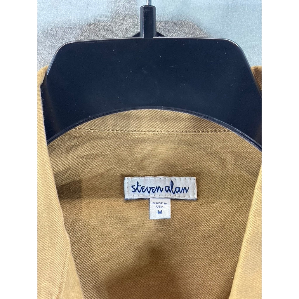 STEVEN ALAN Women's Tan Button-Up Long Sleeve Shirt Jacket SZ M