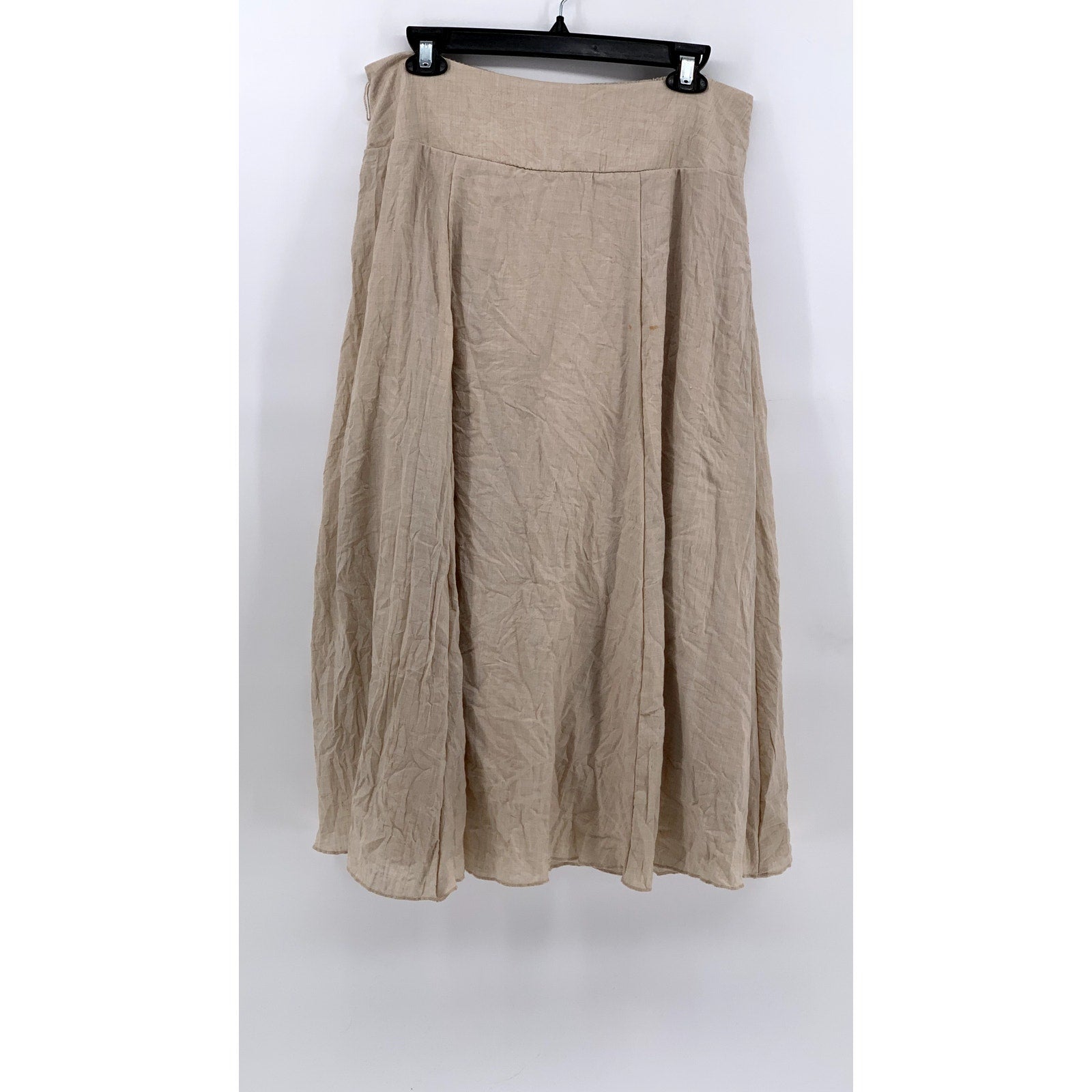 LAURA SCOTT Women's Beige A-Line Midi Skirt SZ L