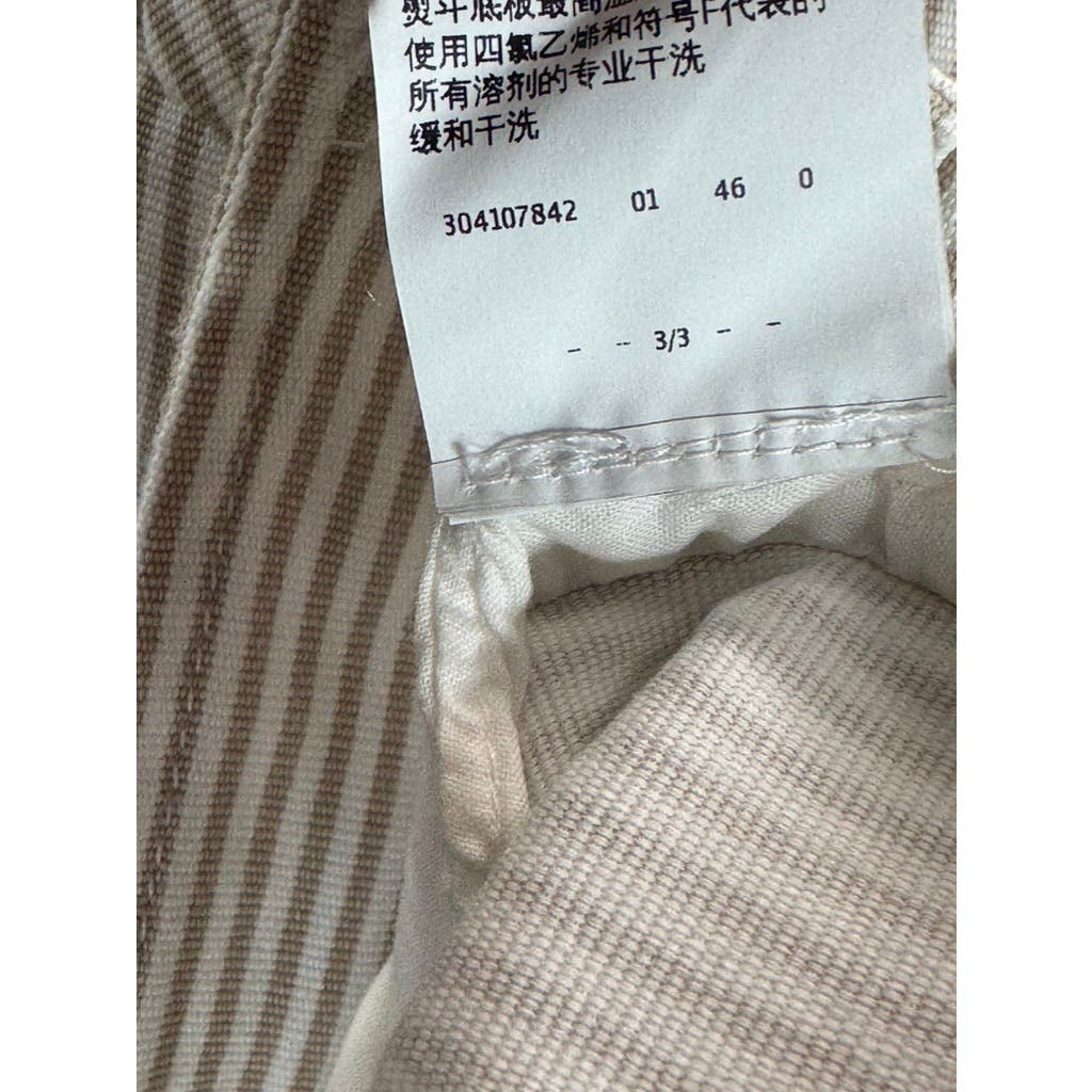 MARELLA SPORT Women's Button Down Striped Tan/White Shirt Jacket SZ 10 US