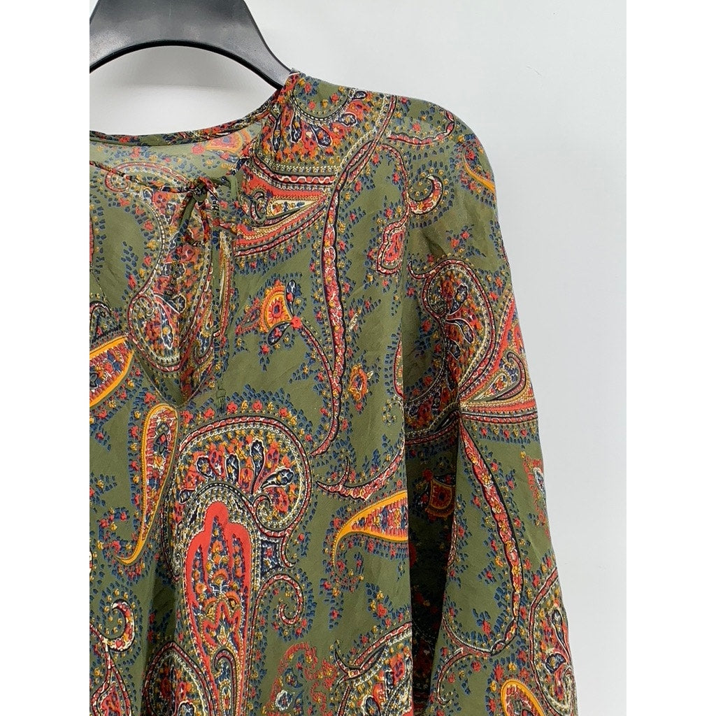 UNBRANDED Women's Green Paisley Semi-Sheer Poncho SZ OS