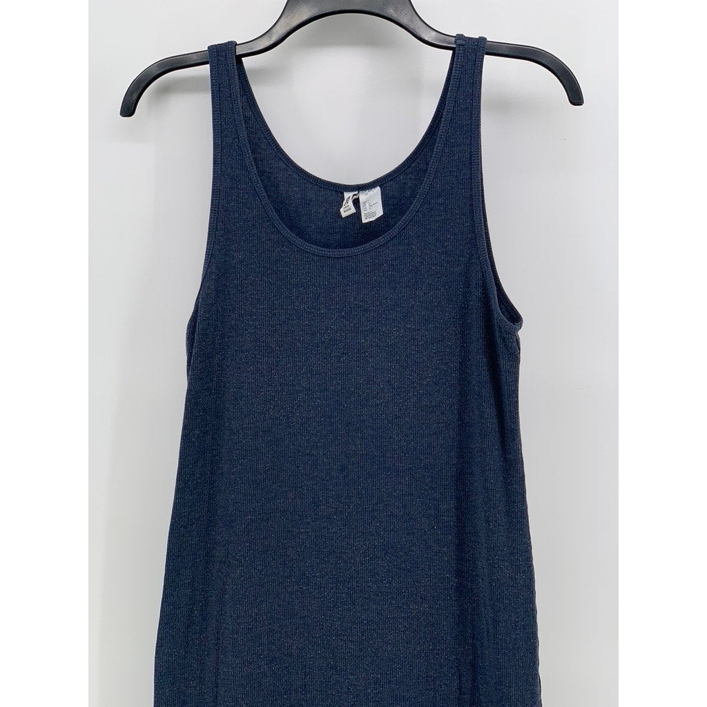 DIVIDED By H&M Women's Navy Ribbed Scoop-Neck Bodycon Midi Dress SZ L