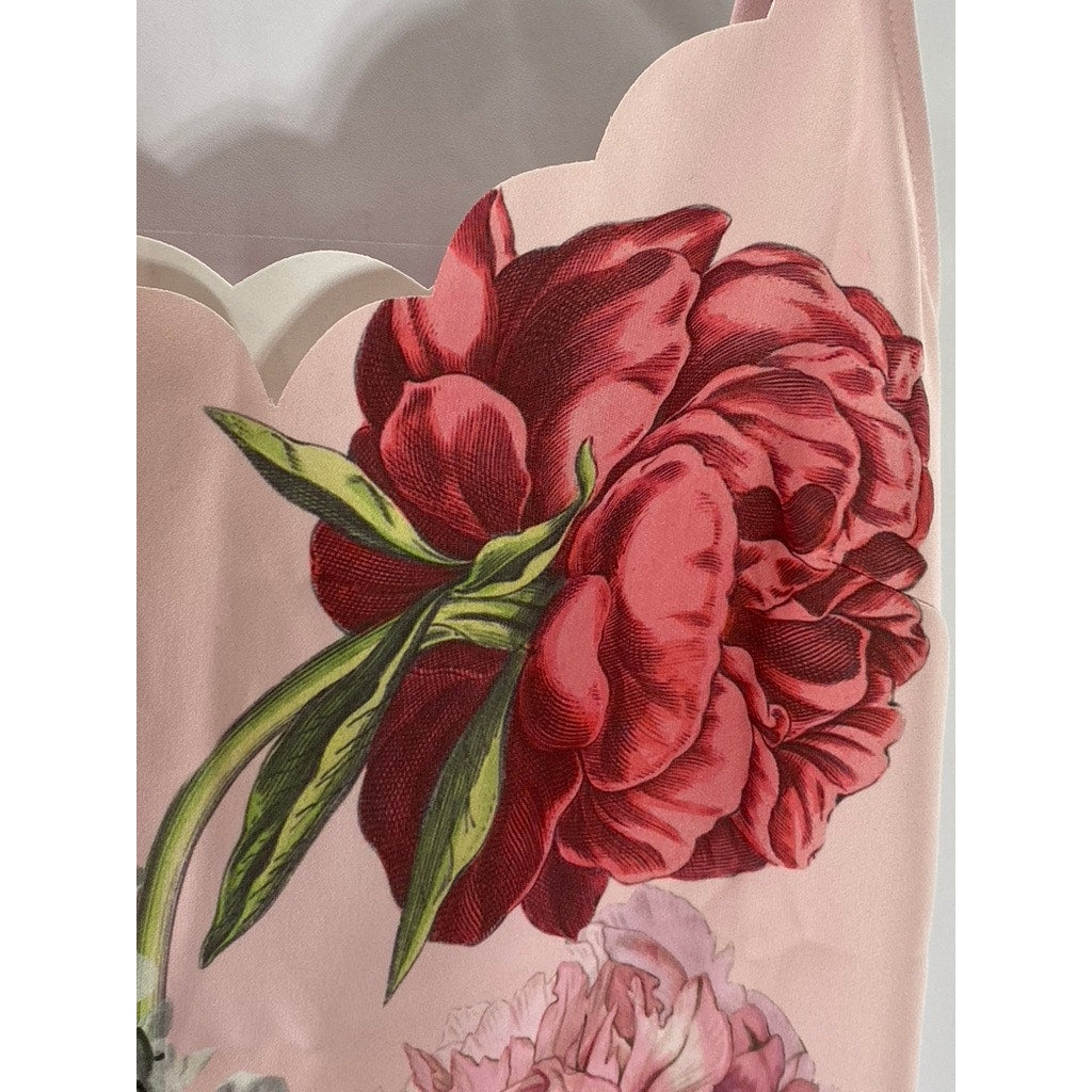 TED BAKER LONDON Women’s Pink Scallop Trim Floral Adjustable Strap Cami Top SZ S