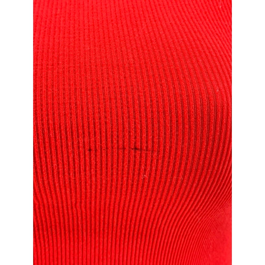 PAPAYA Women's Red Ribbed Off-The-Shoulder Cropped Top SZ S/M