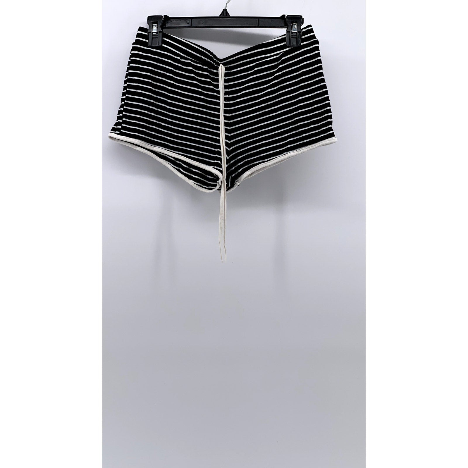 SHEIN Women's Black-White Striped Sleep Shorts SZ M