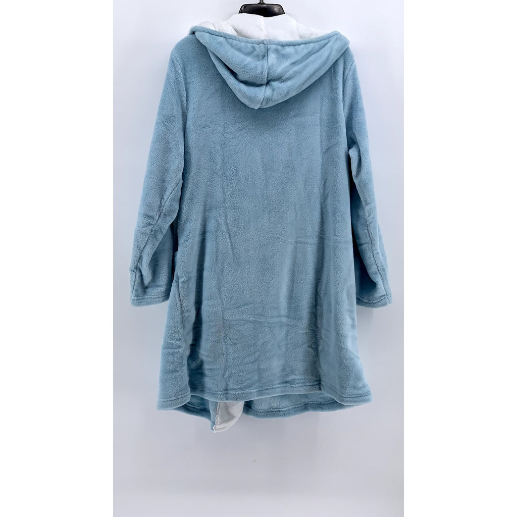 PAULA DEEN Women's Light Blue Wrap Hooded Soft Robe SZ S