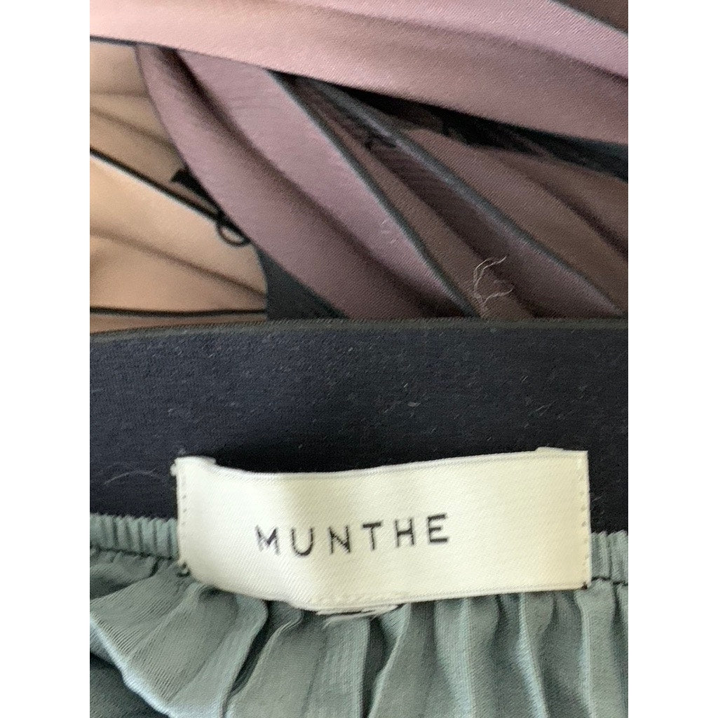 MUNTHE Women's Brown Ombre Aydence Pleated Pull-On Midi Skirt SZ S