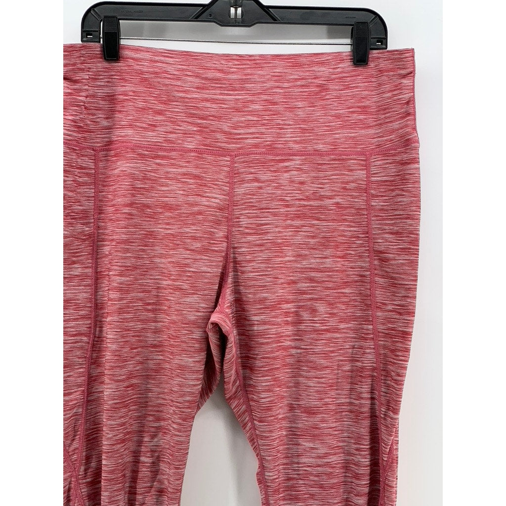 UNBRANDED Women's Pink Printed Cropped Leggings SZ 2XL