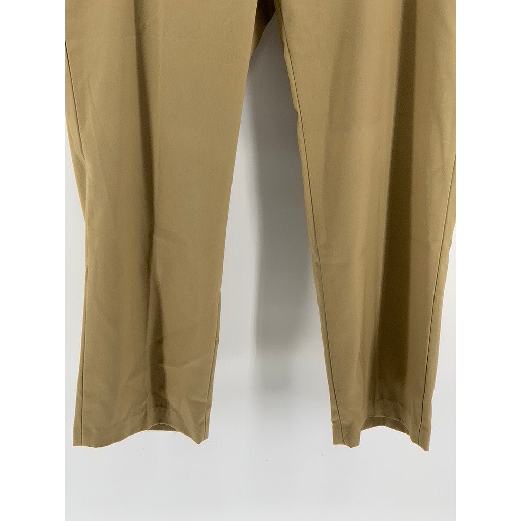 ALAN FLUSSER Men's Tan Solid Regular-Fit Straight Leg Pants SZ 38X30