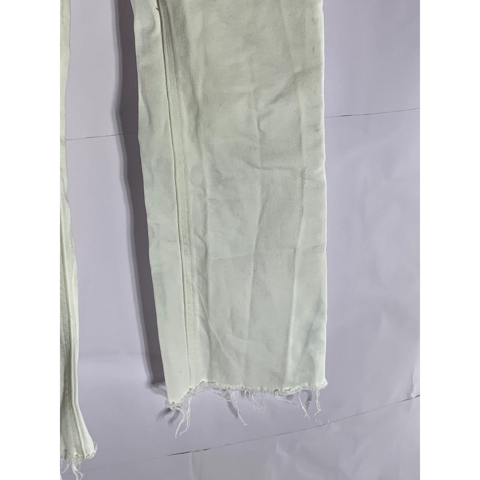 DENIM FORUM Women's White Button-Fly High-Rise The Bailey Crop Flare Jean SZ 24