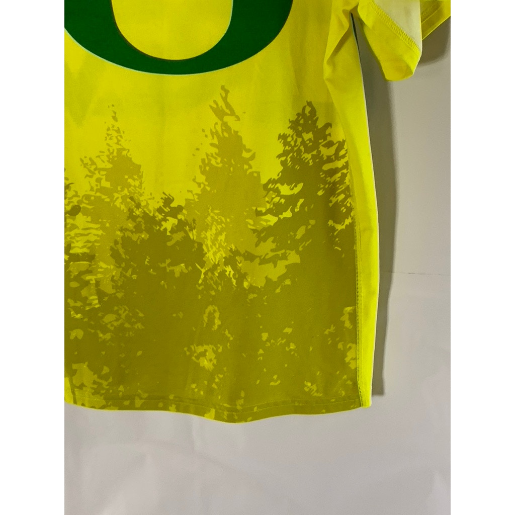 NIKE Men's Yellow/Green Dri-Fit  Pit Crew Logo Crewneck Short Sleeve T-Shirt SZS