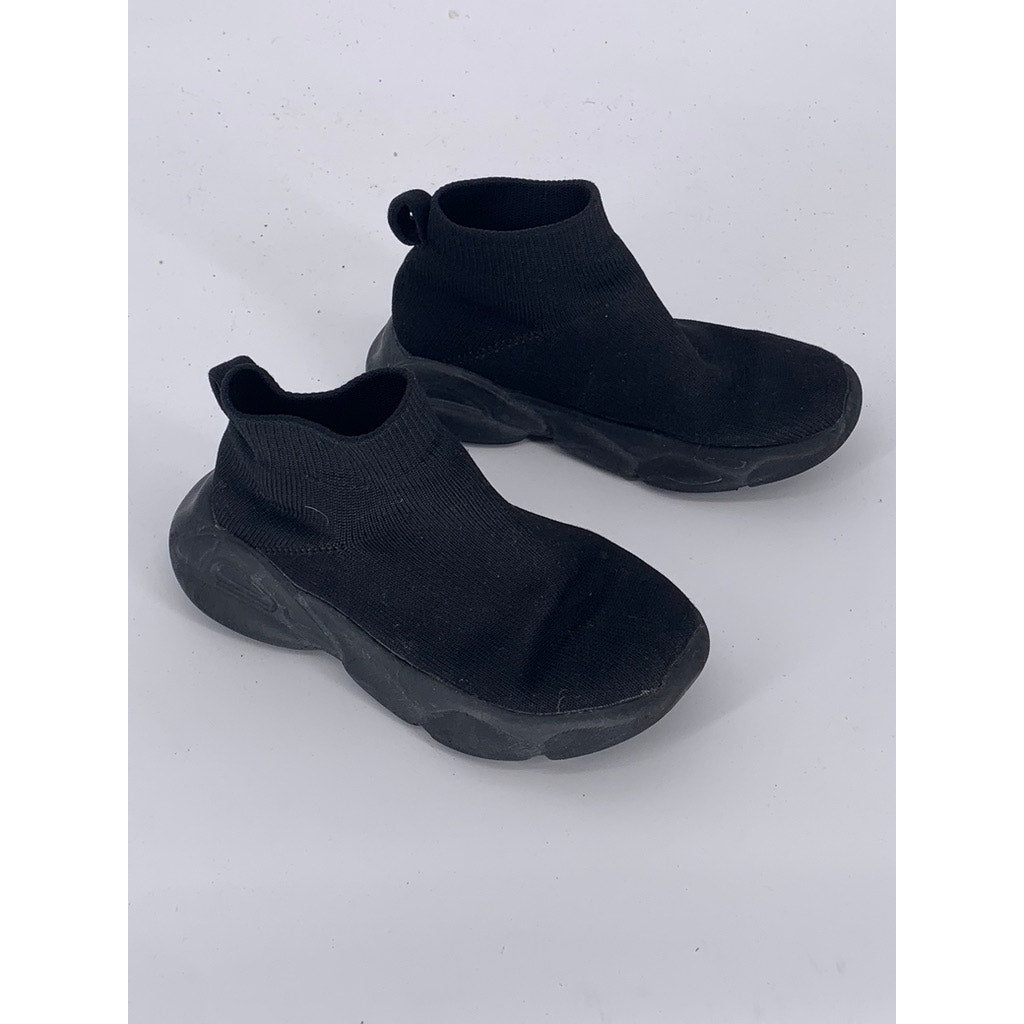 UNBRANDED Unisex Toddler Black Mesh Sock Slip-On Sneakers SZ 6