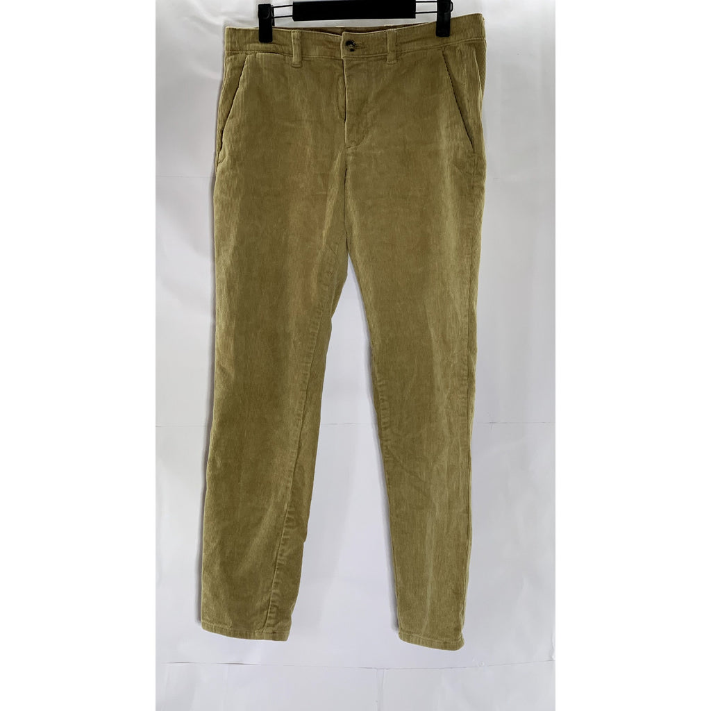 MNG Men's Tan Slim-Fit Drawstring Corduroy Trousers SZ 30