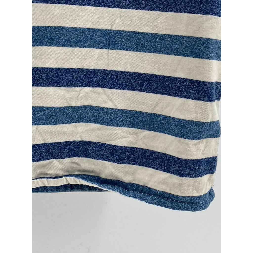 SCOTCH & SODA AMSTERDAM Men's White-Blue Striped Short Sleeve T-Shirt SZ M