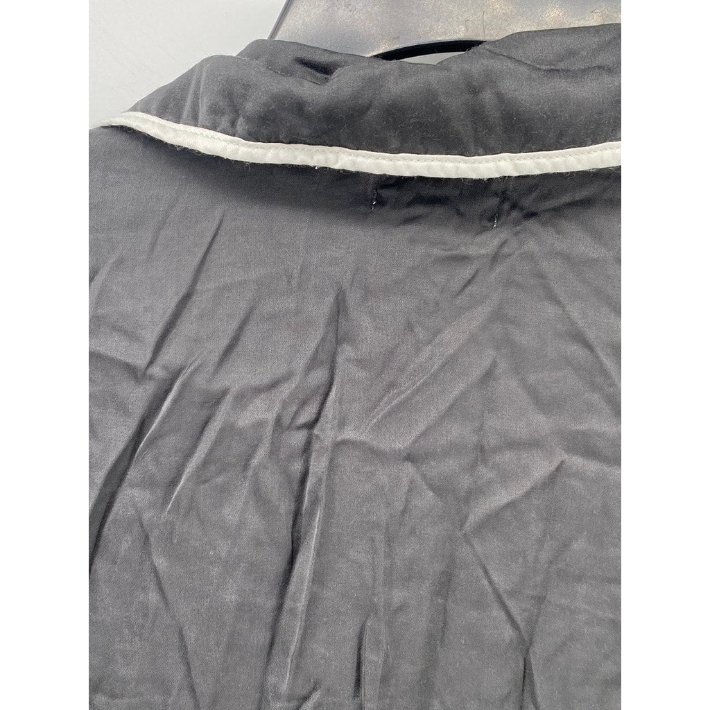AERIE Women's Black Long Sleeve Button-Up Collared Pajama Top SZ XL