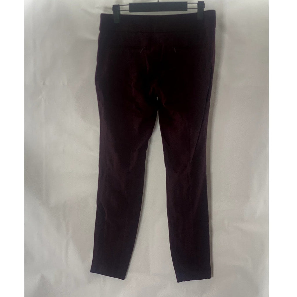 LOFT Women's Burgundy Skinny Zip-Pocket Ankle Ponte Pants SZ 4