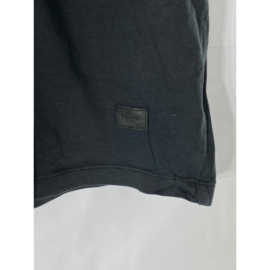 THE ROADSTER LIFE CO. Men's Black Solid Casual Crewneck Short Sleeve T-Shirt SZL