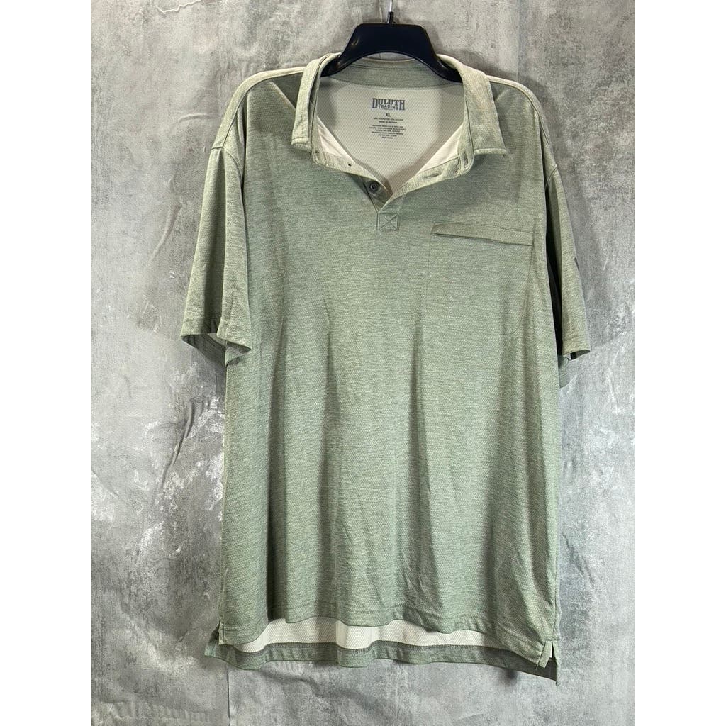DULUTH TRADING CO Men's Green Armachillo Cooling Relaxed Fit Polo Shirt SZ XL