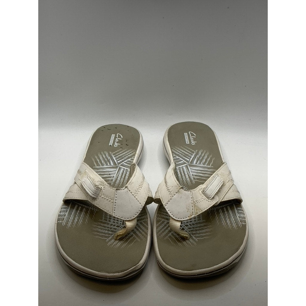 CLARKS Collection Women's White Sea Breeze Thong Sandals SZ 10