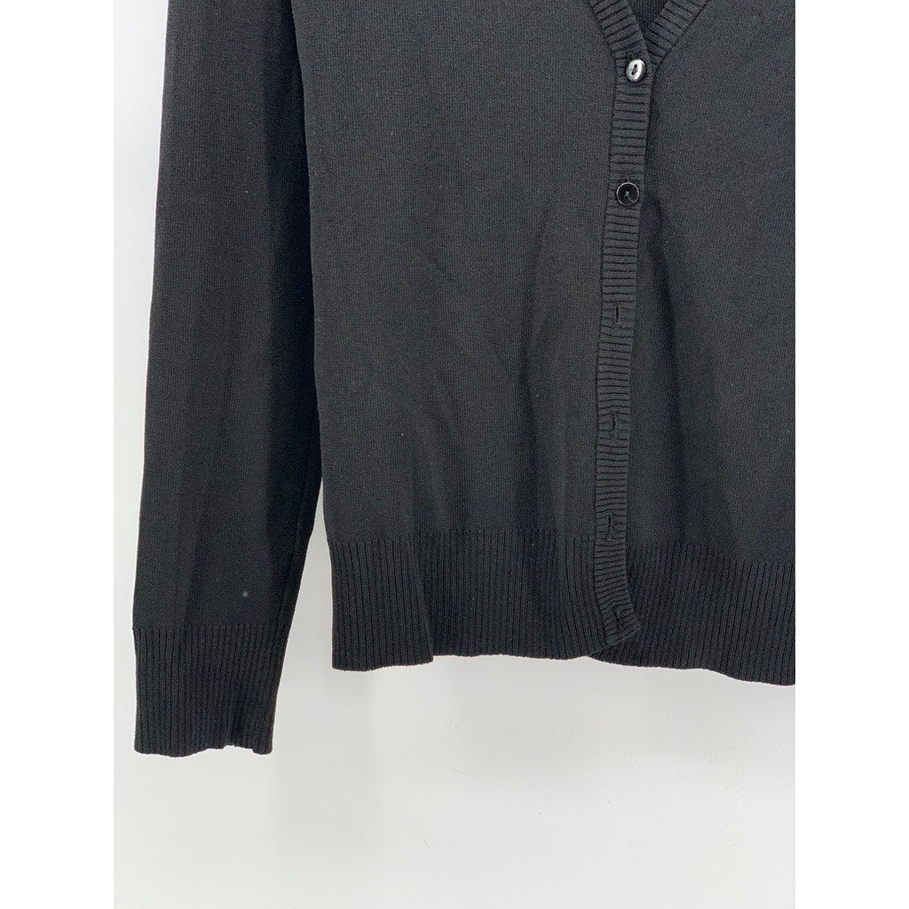 SPENSE Women's Black V-Neck Button-Up Cardigan SZ M
