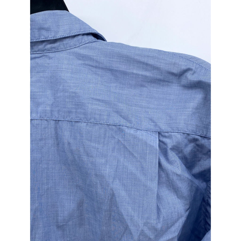 MARGARET HOWELL Men's Light Blue Solid Regular-Fit Button-Up Cotton Shirt SZ XS