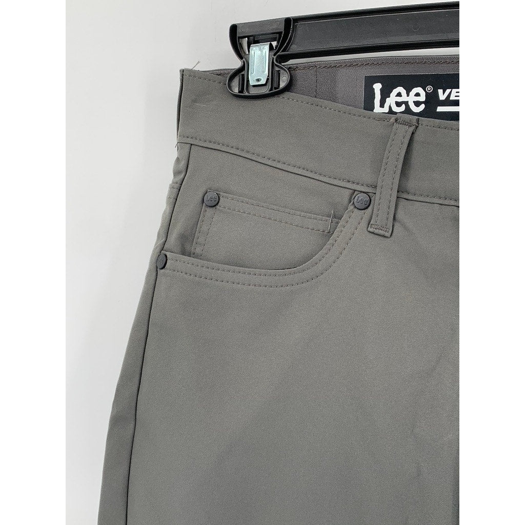 LEE Men's Static Gray Straight-Leg Velocity Pant SZ 28X30