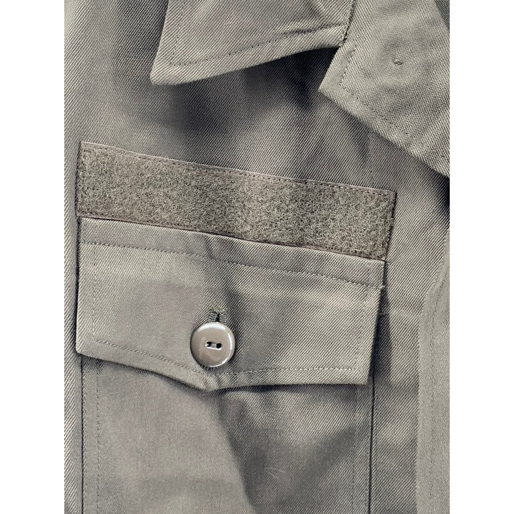 HEERESEIGENTUM Men's Vintage Olive Green Button-Up Long Sleeve Slama Shirt SZ M