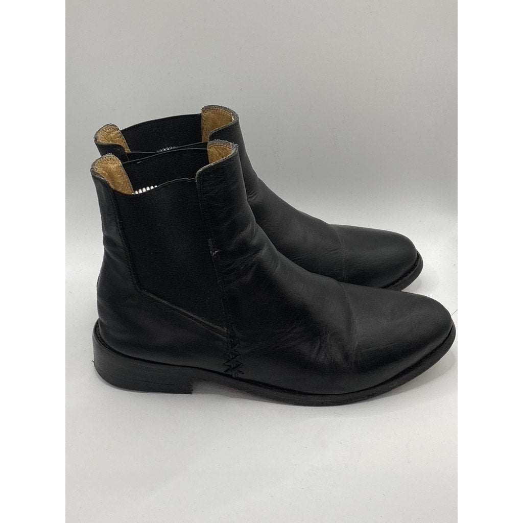 SUTRO FOOTWEAR Women's Black Leather Ortega Round-Toe Ankle Chelsea Boots SZ 8