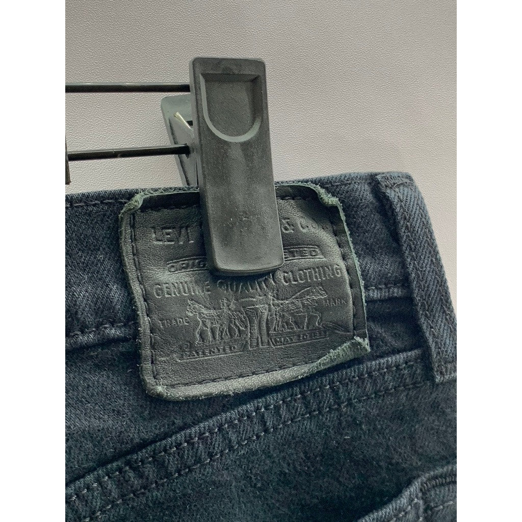 LEVI'S Women's Black Solid Wedgie Straight High-Rise Denim Five-Pocket Jean SZ27