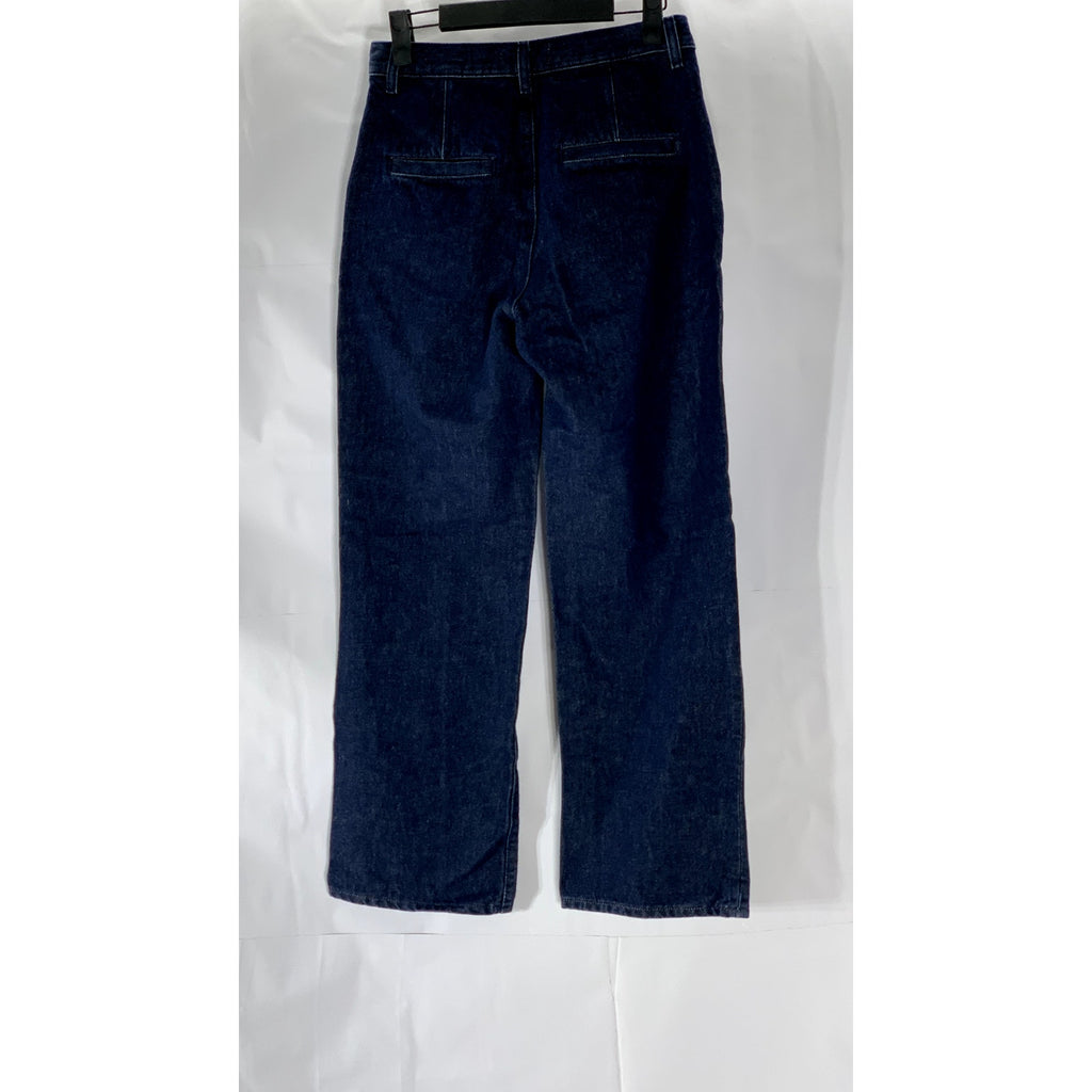& OTHER STORIES Women's Dark Blue Denim Wide Leg Regular-Fit Jean SZ 27