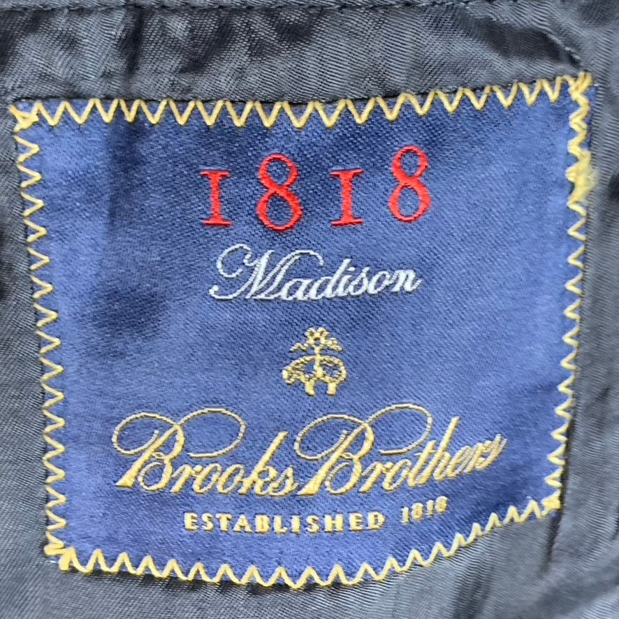 BROOKS BROTHERS Men's Black Wool Herringbone Two-Button Blazer SZ 48R