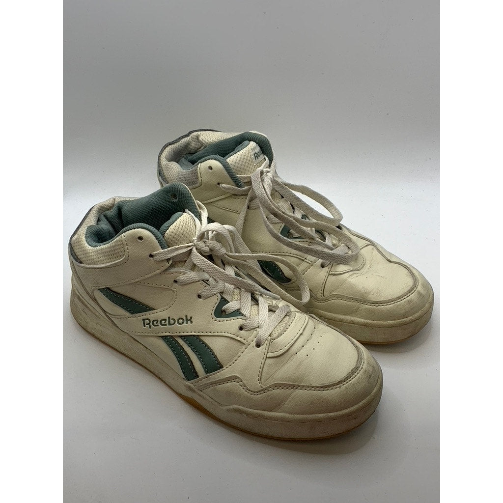 REEBOK Men's White-Green Hi-Top Sneakers SZ 6
