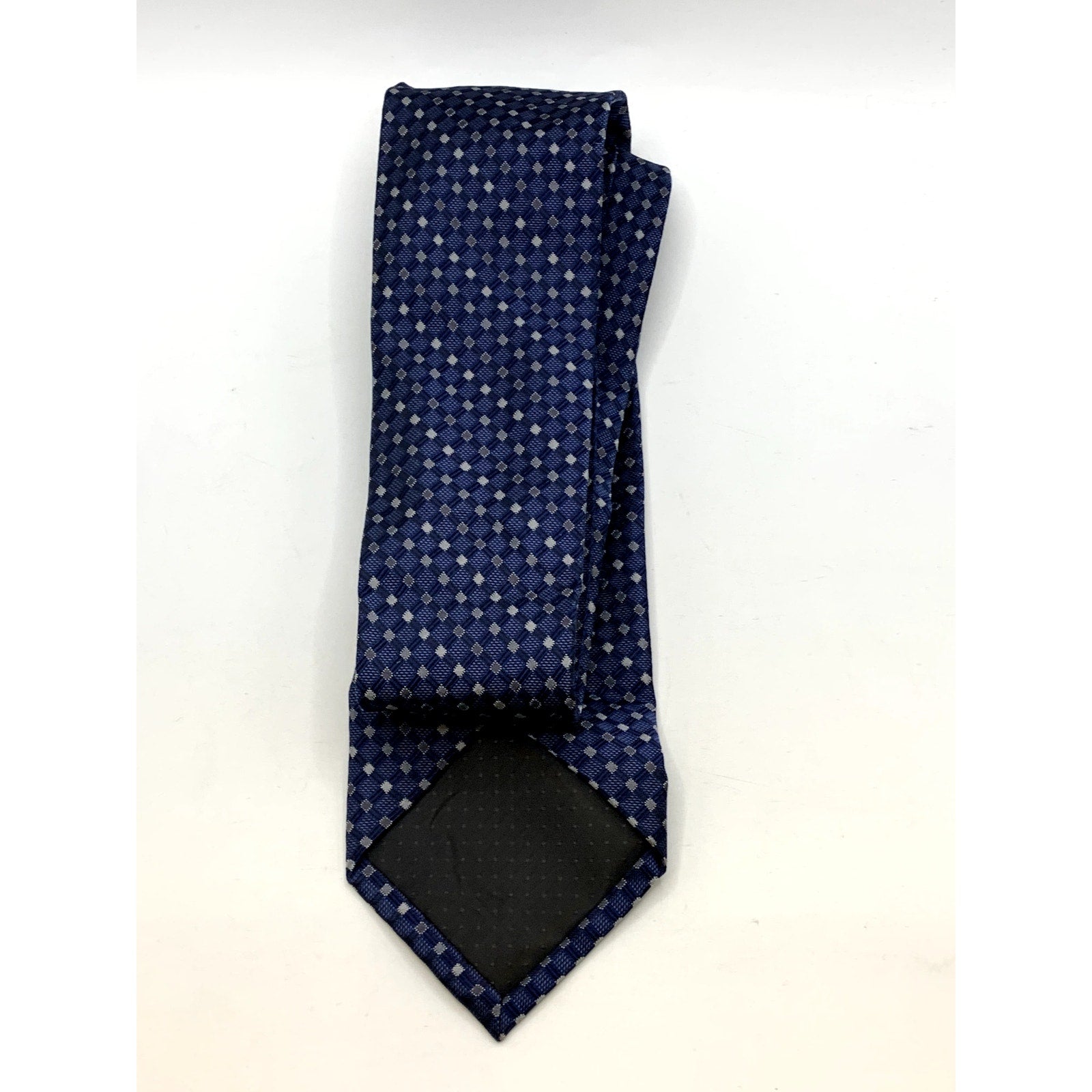 PRONTO UOMO Men's Navy Embroidered Gingham Print Tie