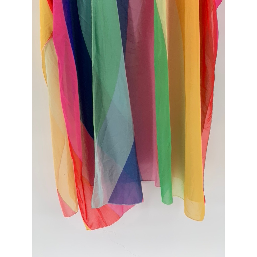 HIBLUCO Women's Multicolor Sheer Kimono SZ OS