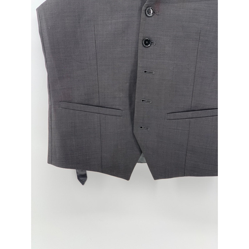 EXPRESS Men's Black 5-Button Adjustable Back V-Neck Suit Vest SZ XS